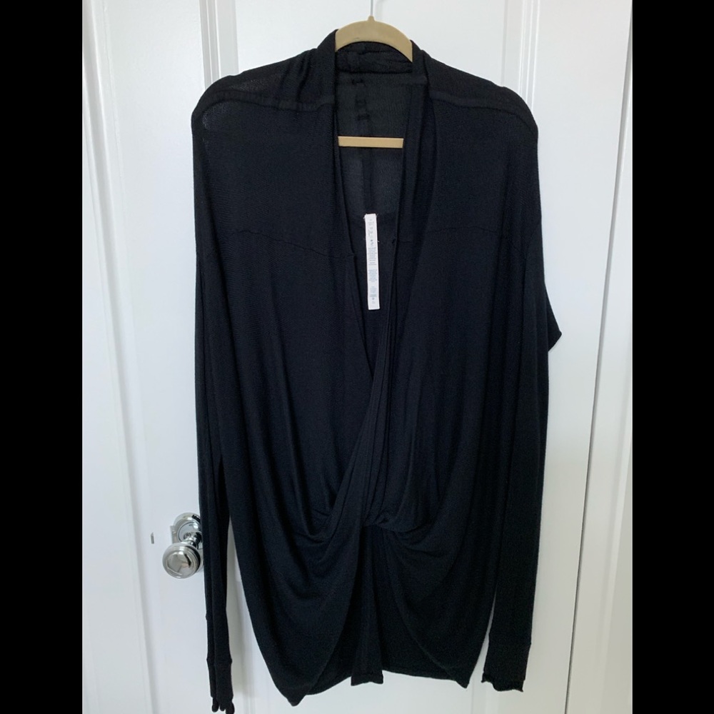 PRICE DROP LULULEMON Black Draped Cashmere Sweater